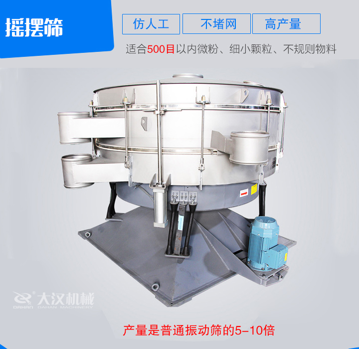搖擺篩仿人工篩分原理，操作方便，不堵網(wǎng)。
